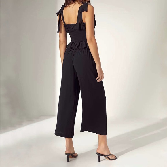 Adrianna Papell‎ Pants Womens MEDIUM Black Wide Leg Flowy Palazzo Stretch - Picture 1 of 16